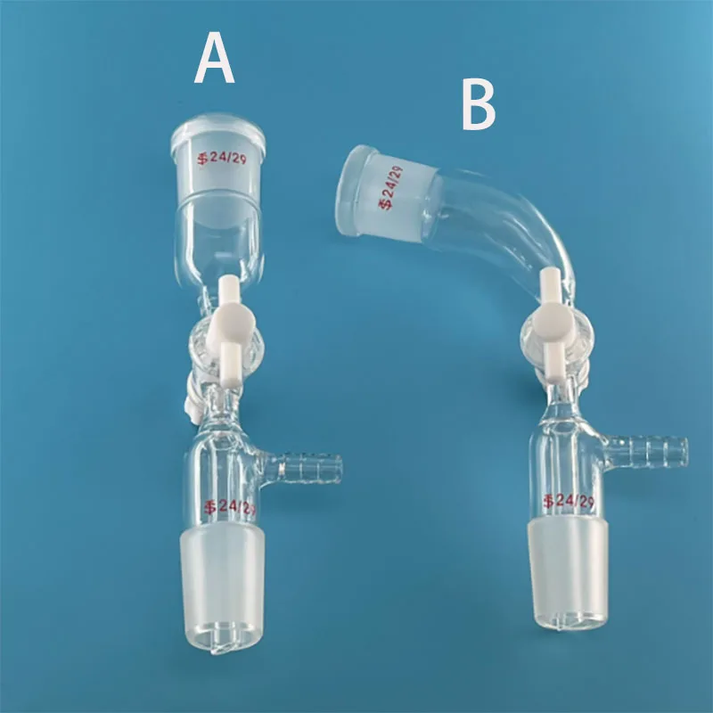 Glass with piston vacuum receiving tube 105-degree vacuum receiving tube tetrafluoro piston air pumping pipe distillation tube