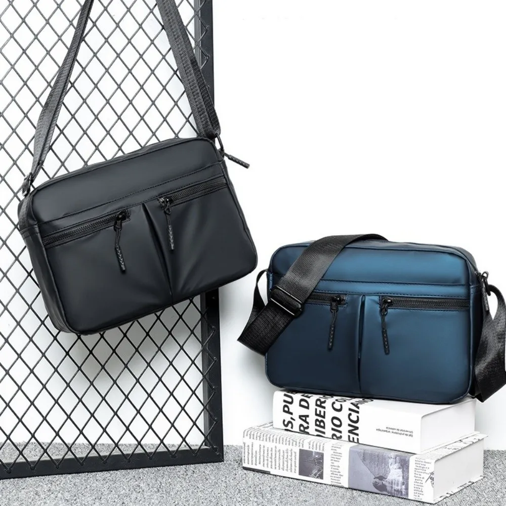 

Single Shoulder Men's Shoulder Bag Fabric Multi-Pockets Man Messenger Bag Square Multi-functional Nylon Crossbody Bag Outdoor