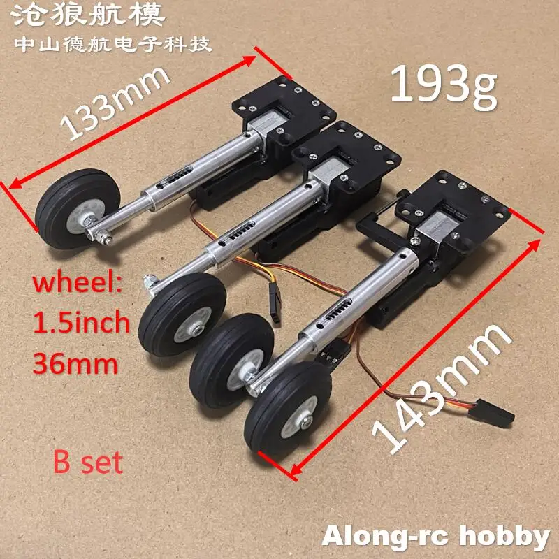 Train d'Atterrissage Rétractable de 105mm avec Roue en PU de 1 ou 2 36mm, Pièces d'Avion RC de 2 à 3kg, pour Bricolage