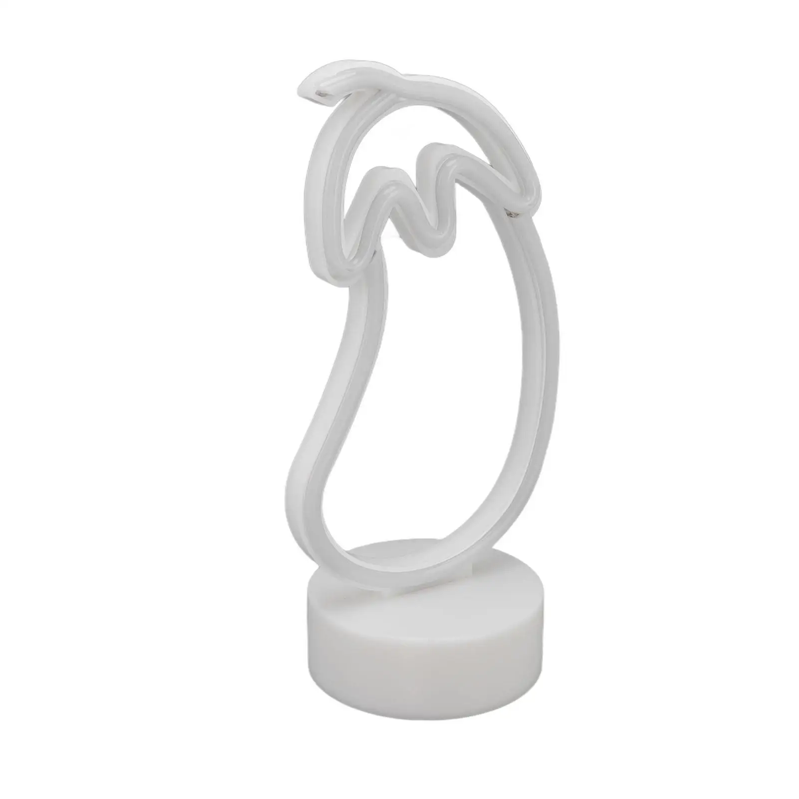 Lâmpada de parede neon berinjela vibrante - sinal LED verde e violeta com base resistente para casa e decoração de festas