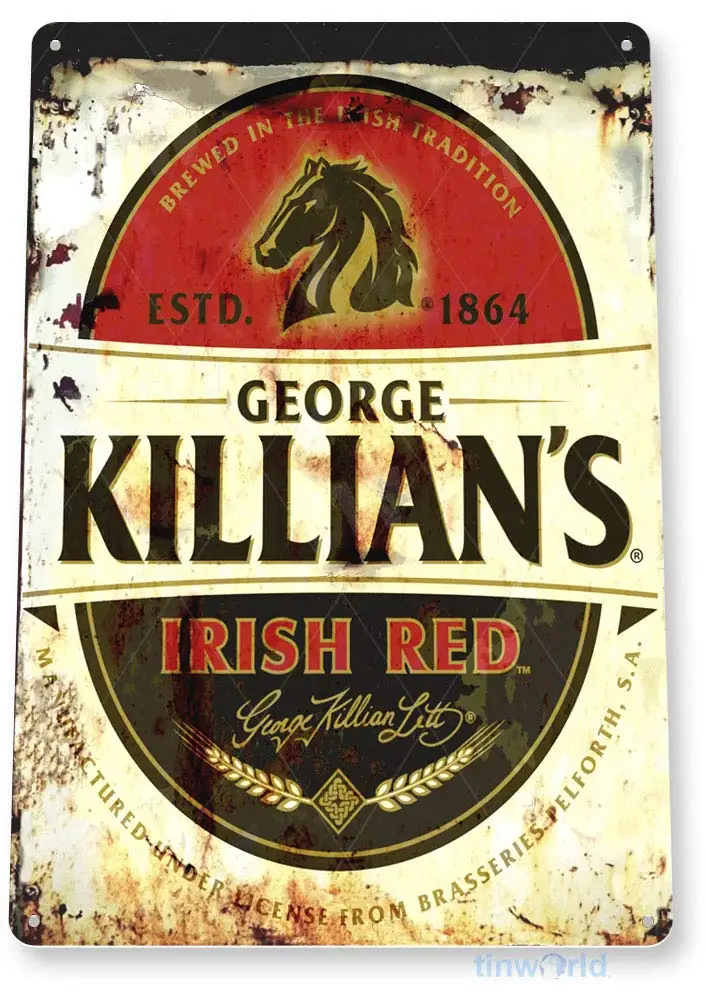 Blechschild C211 Killians Rot Rustikal Retro Bar Pub Bier Brauerei Metallschild Dekor Cottage Cave
