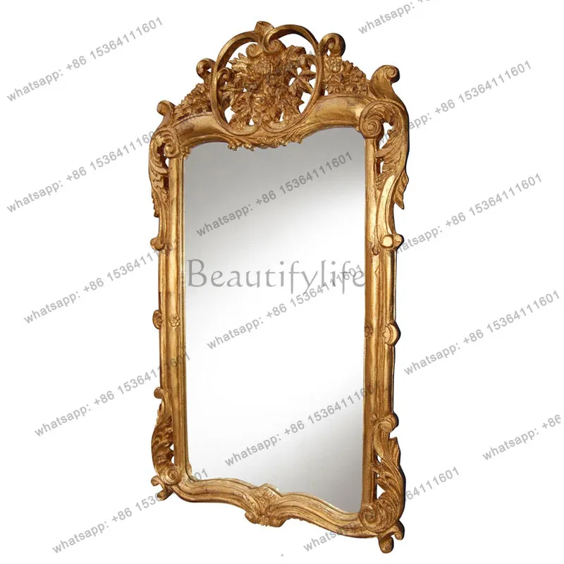 LS French retro vanity vanity mirror wall-mounted bathroom fireplace background porch decorative mirror