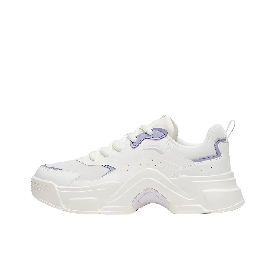 Anta Rabbit Shoes Cushioning Slip Resistant Low top Athletic Shoes Women's White Purple 922518851-2