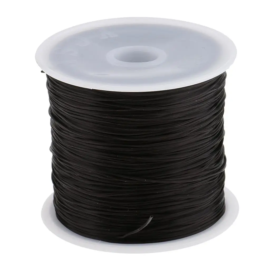 6x60M Salon Crystal Elastic String for Hair Thread Making Weaving Wig Black