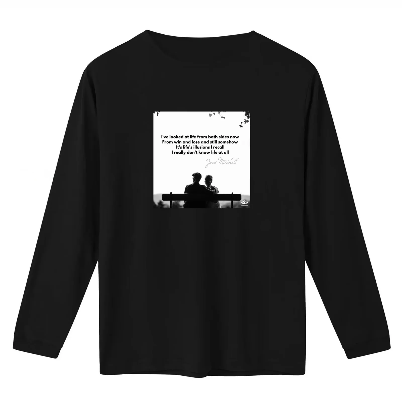 Both Sides Now song lyrics by Joni Mitchell T-Shirt Summer Casual Cotton Tee Oversized Streetwear Tops Vintage Graphic Print