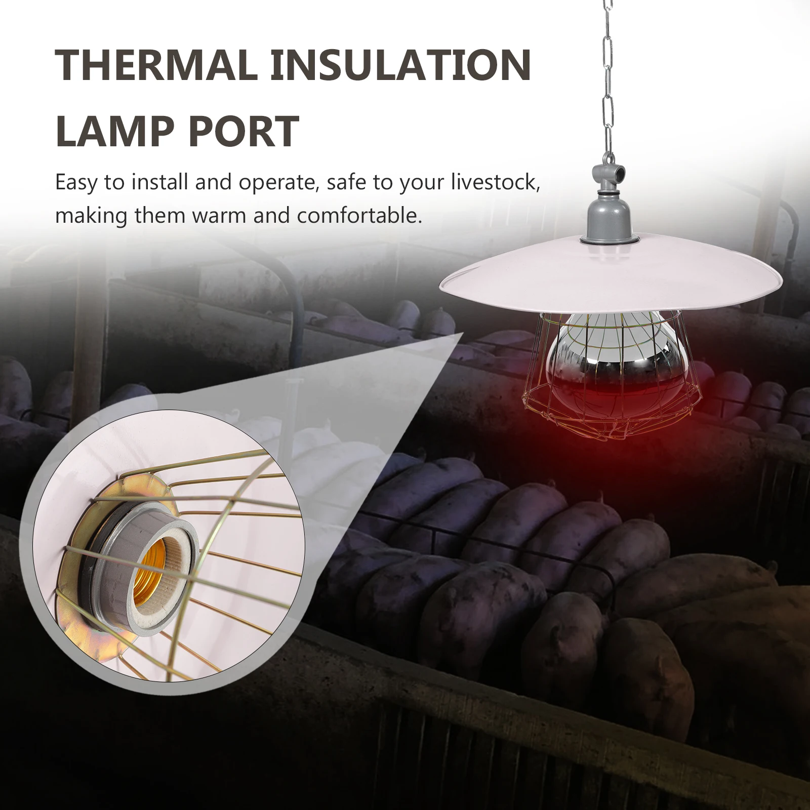 

Durable Livestock Heating Lamp High-Temperature Resistance Safe Warming Light For Chickens Sheep Ducks Pigs Easy Install Heat