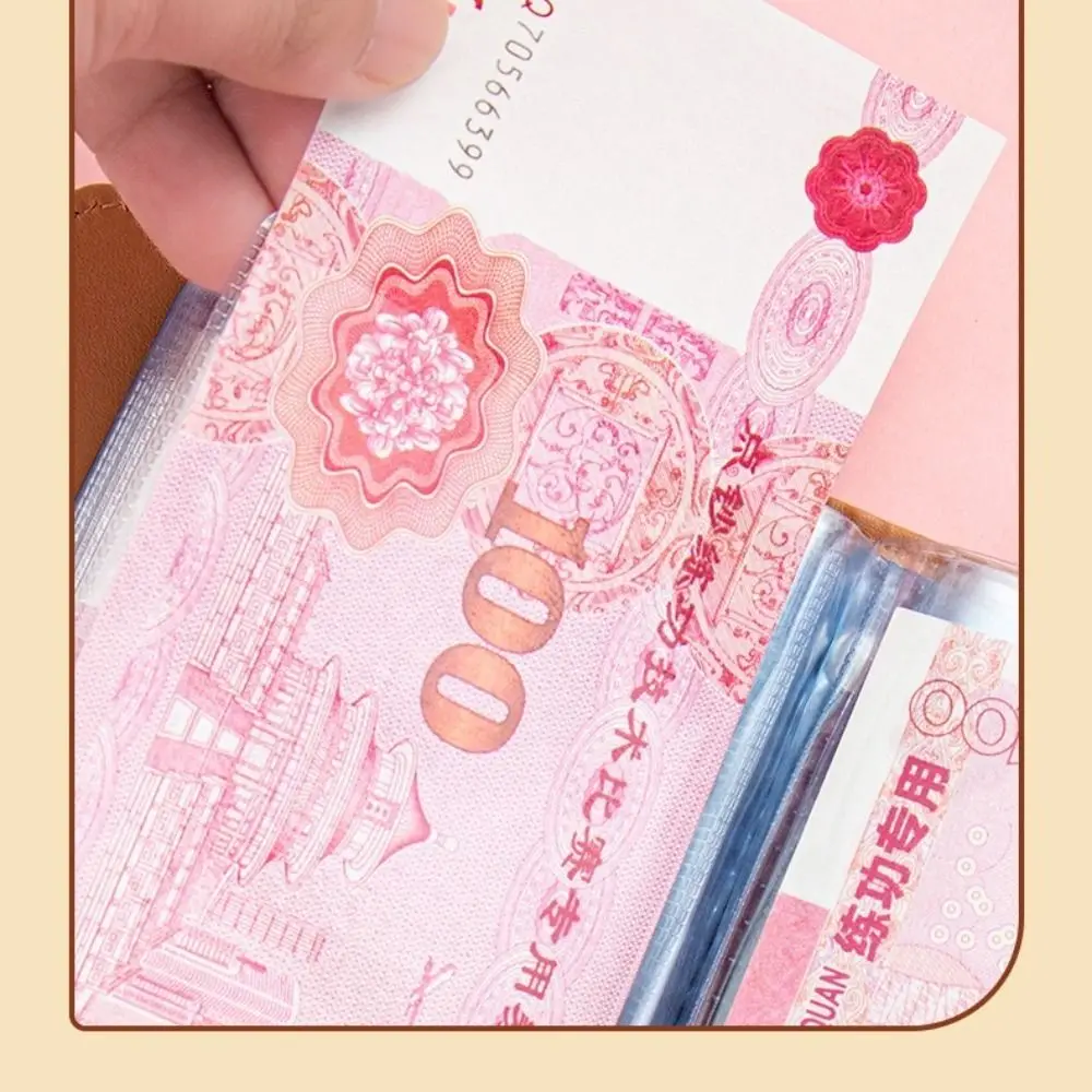 Save Money 100 Envelopes Money Saving Challeng PU Large Capacity Mini Binder Savings Challenge Reusable Cute