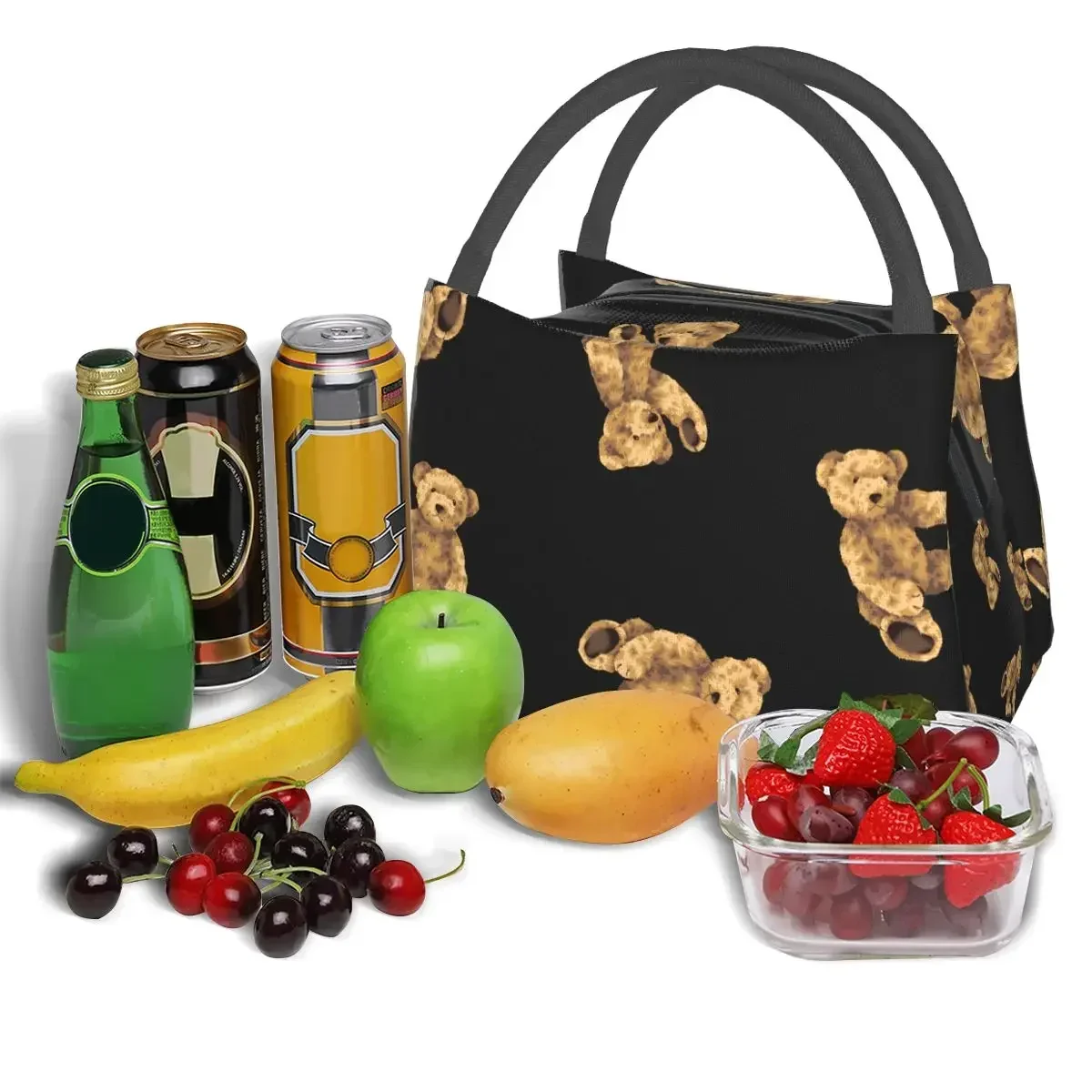 

Funny Bear Animal Cute Lunch Box For Men Outdoor Picnic Portable Insulated Cooler Bag Thermal Tote Handbags