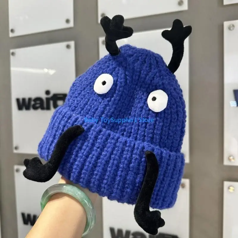 

R1WF Soft Baby Bonnet Cartoon Funny Hat for Boy Girl Newborn Crochet Knitted Hat