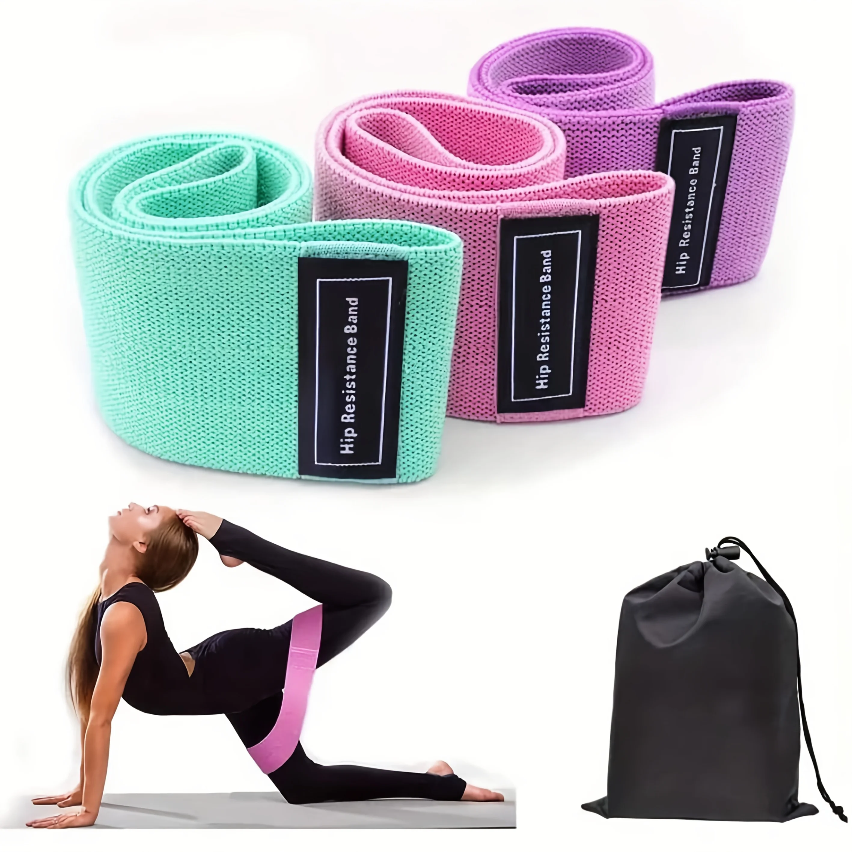 Nueva tela de resistencia para botín de cadera, bandas elásticas para glúteos, entrenamiento de muslos, círculo para sentadillas, tiras elásticas para Fitness, bucles, equipo de gimnasio para Yoga