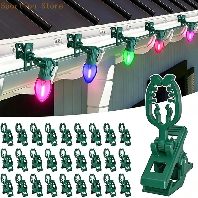 Outdoor Light String Fasteners with Two-Part Mounting Base Design X7JD