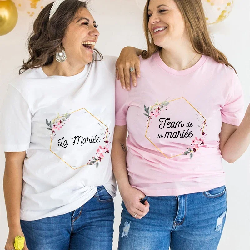 Team Evjf Future Bride T-Shirt Bachelorette Hen Party Tops French Bridal Shower Tees Engagement Wedding Women Graphic Clothing