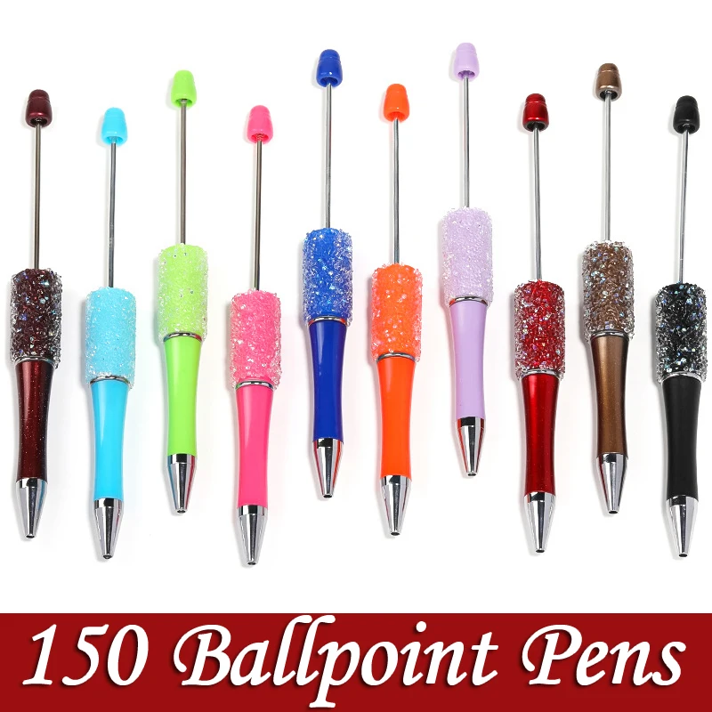 150Pcs Wholesale Full Star Beaded Pen Creative DIY Handmade Sticker Set Diamond Beaded Ballpoint Pens Advertising Gift Pen