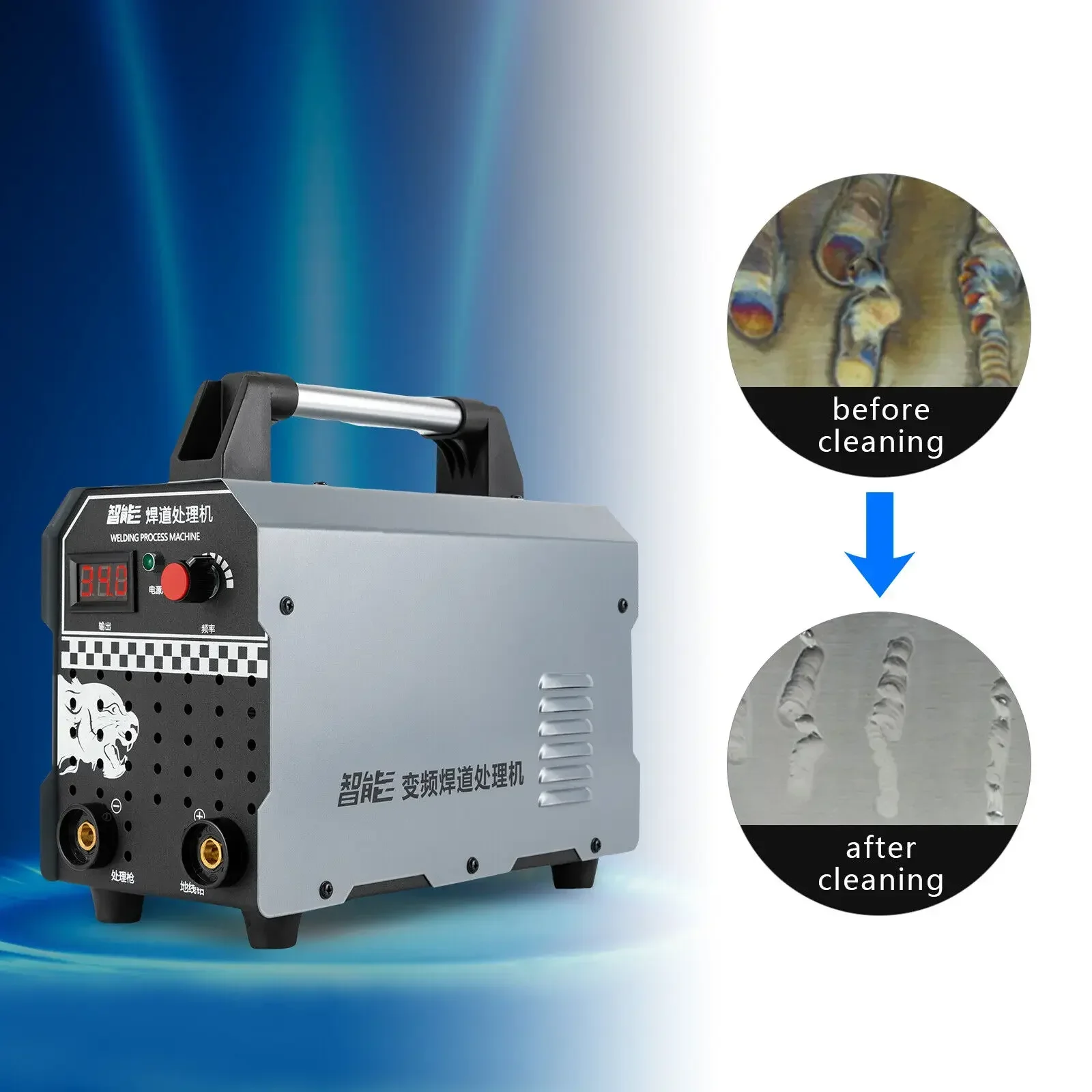 

1000W Weld Cleaning Processor – Welding Bead Cleaner for Metal, Arc, and Laser Welding
