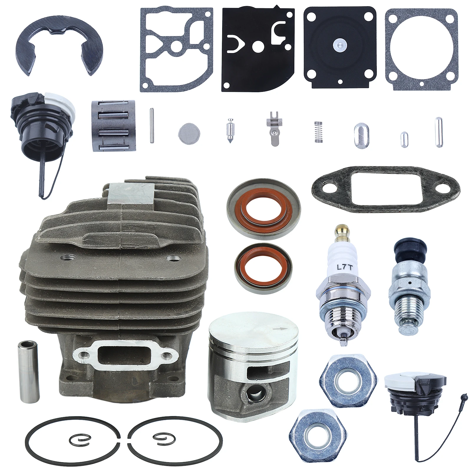 44.7 مللي متر اسطوانة المكبس Carb عدة ل Stihl MS261 MS 261 MS261C بالمنشار استبدال 1141 020 1200 النفط ختم غطاء الغاز