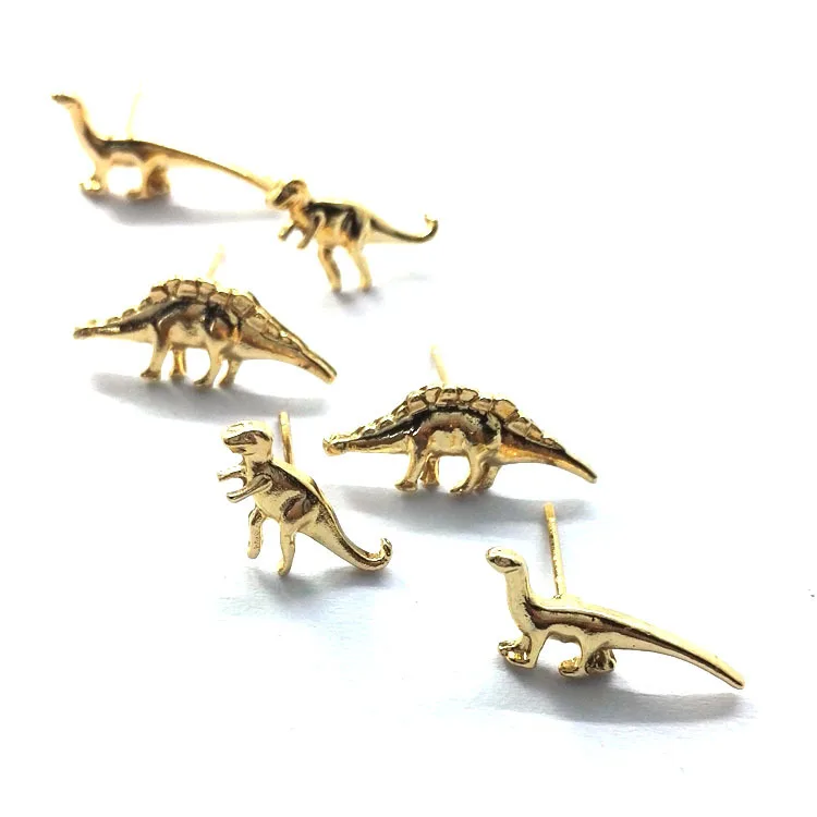 3pcs small dinosaur Europe and the United States vintage earrings vintage alloy earrings wholesale