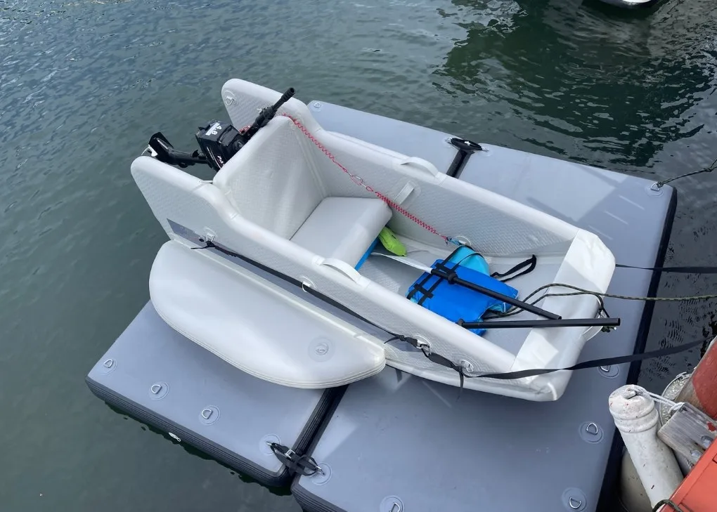 Lake Adventures Durable Inflatable Water Insland Drop Stitch Mini Boat With Pump