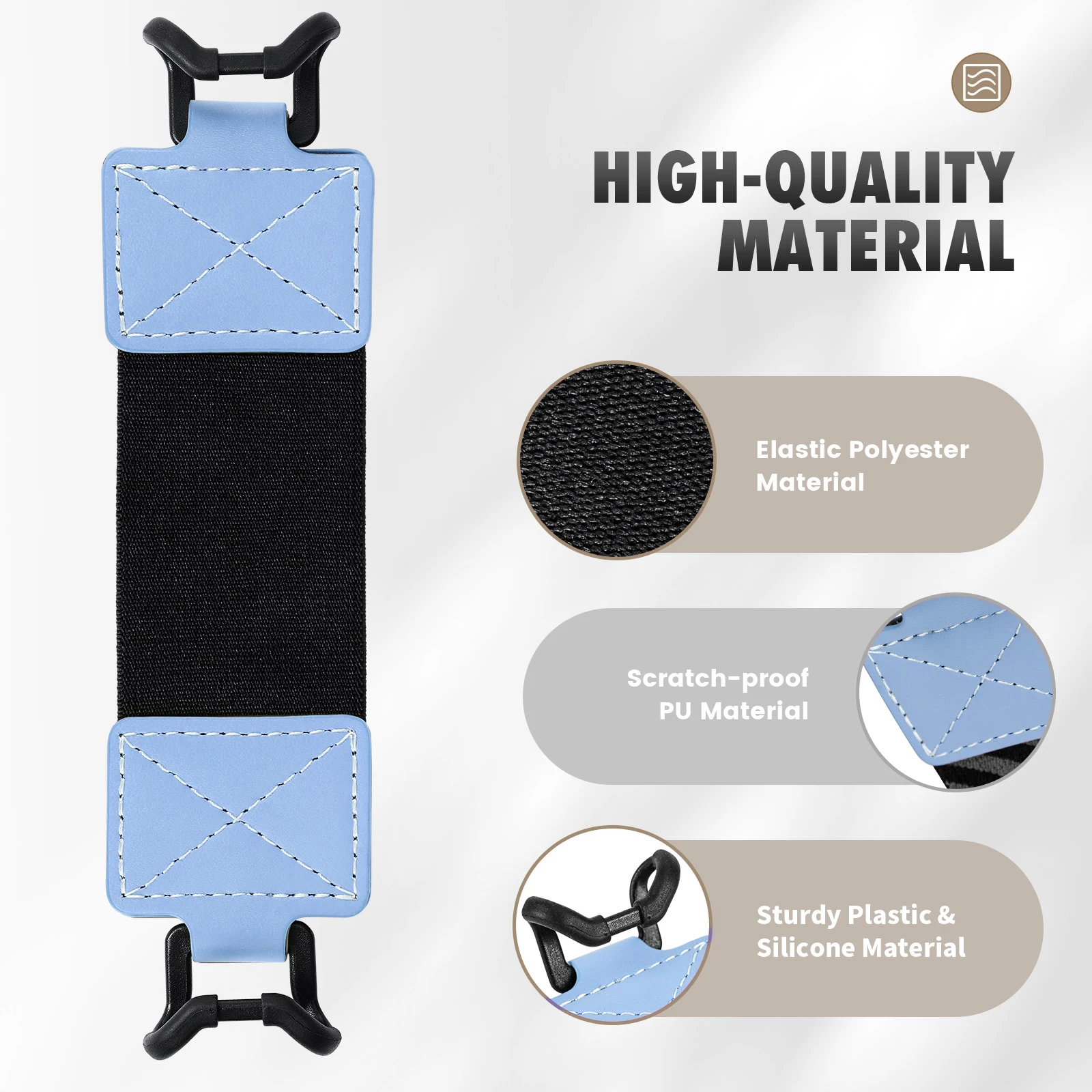 Suporte universal de alça de mão para leitor eletrônico, para iphone de 6-8 polegadas, couro pu, cinto elástico de nylon para tablets kindle kobo