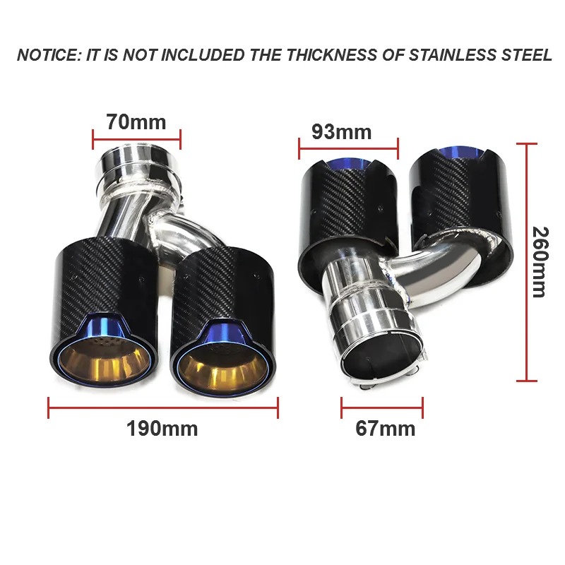 Dual Exhaust Tip Satinless Steel Muffler Tip H Shape Tailpipe For BMW 525i 528i 530i G30 G31 2018 5 series Exhaust Pipe Nozzle