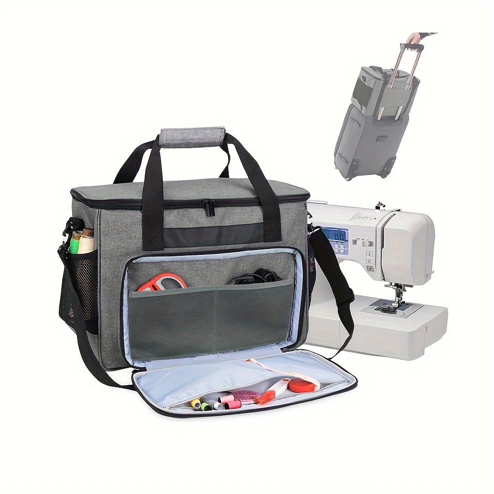 Custodia da trasporto per macchina da cucire con tasche multiple, borsa tote universale con tracolla per la maggior parte delle macchine standard