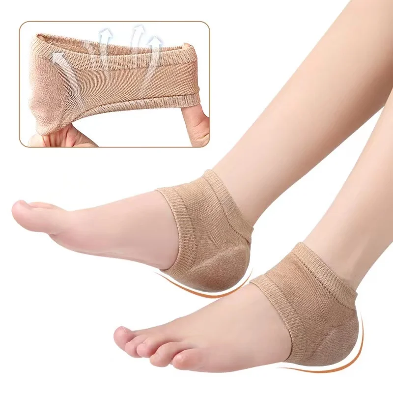 2Pcs Silicone Heel Protector Feet Skin Care Socks Sleeve Heel Spur Pads For Relief Plantar Fasciitis Heel Pain Reduce Pressure