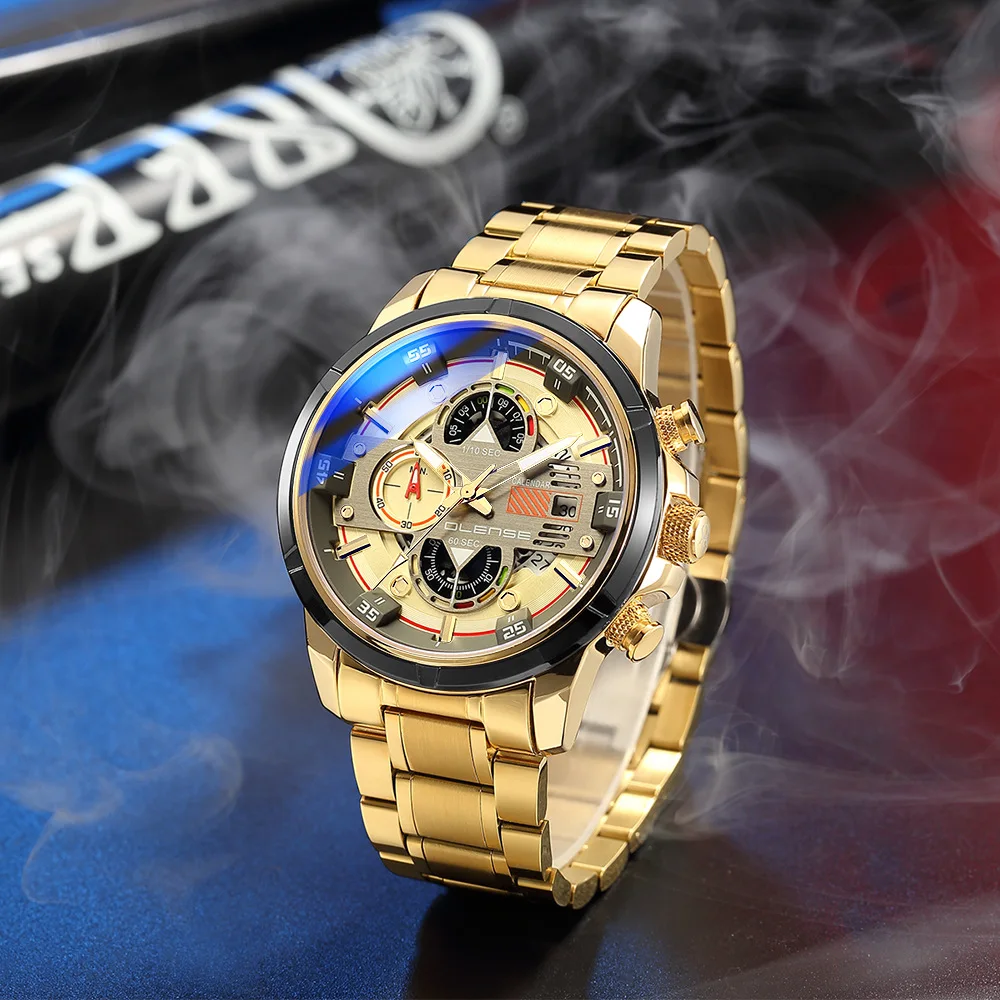 ZH151 Trendy Men watch, sports blue light multifunctional waterproof quartz watches, cool clock gifts，watches for man