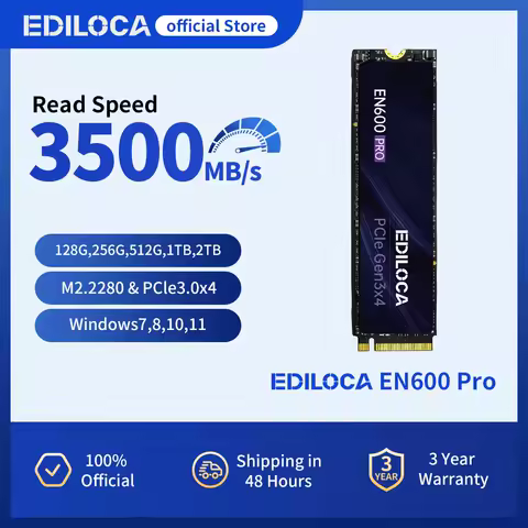 Ediloca EN600 PRO SSD 3500MB/s PCIe3.0x4 NVMe M.2 2280 SSD 3D NAND TLC Internal Solid State Drive for PC Desktop and Laptop