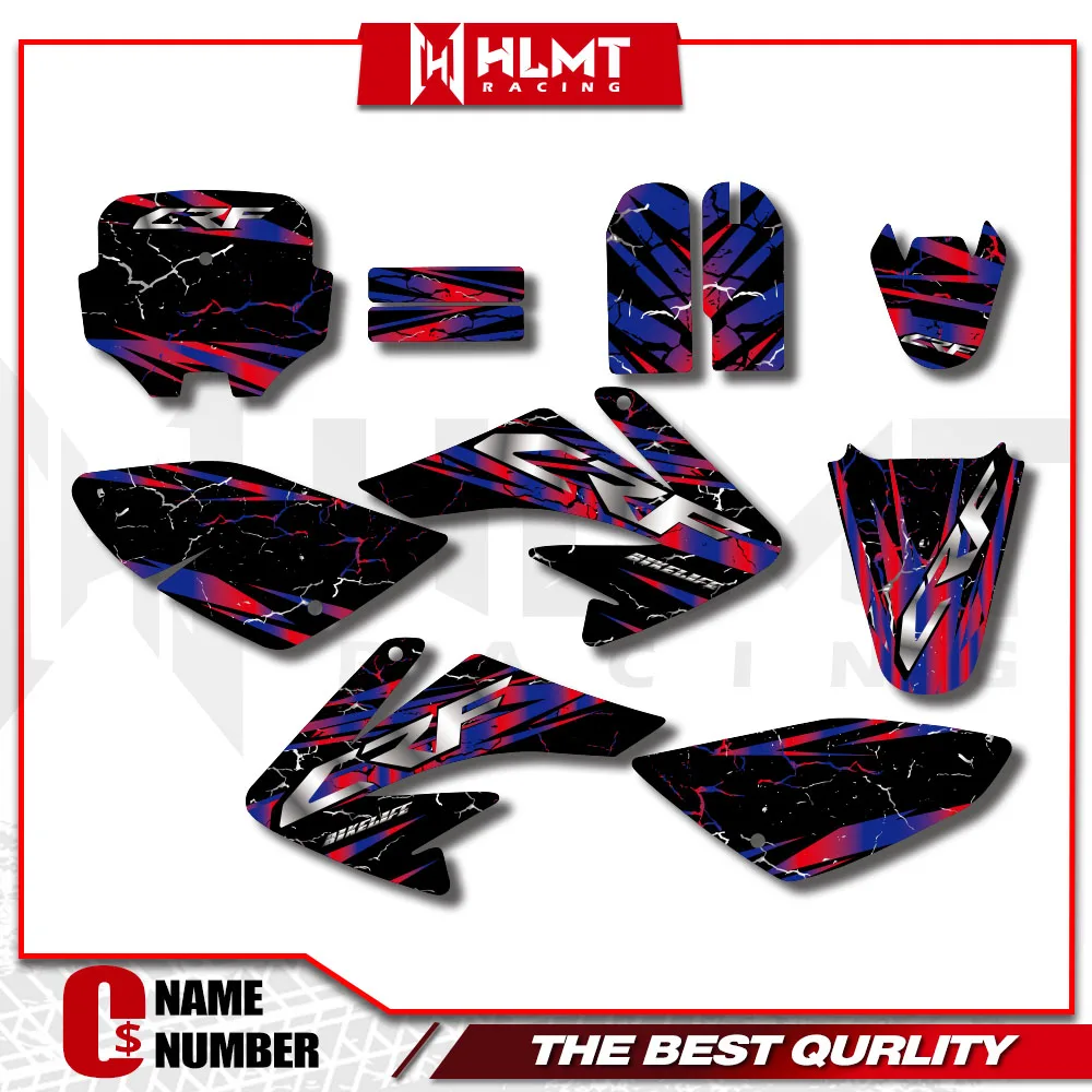 For Honda CRF70 CRF 70 2004 2005 2006 2007 2008 2009 2010 Motorcycle Graphics Background Stickers New Decal Kit Customize Number