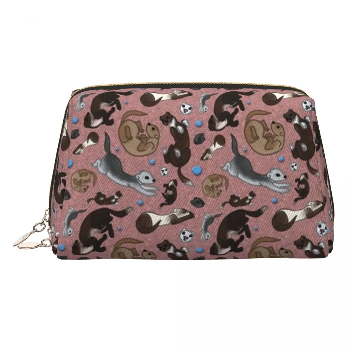 

Ferrets Women Cosmetic Bags Travel Makeup Organizer Pouch Toiletry Storage Dopp Kit Case