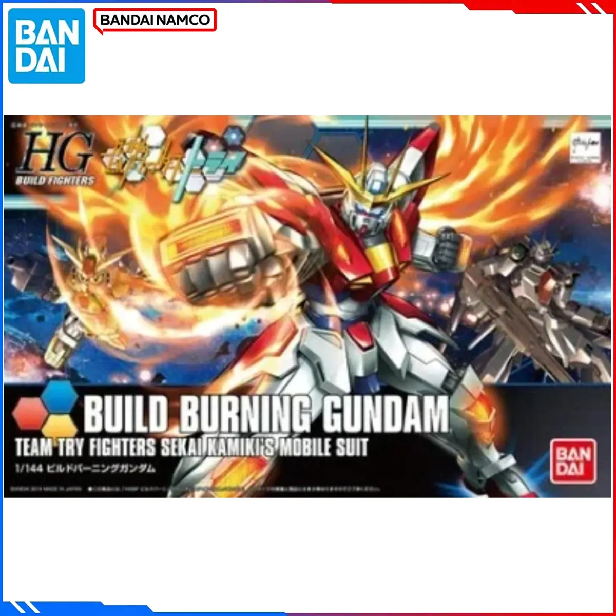Genuíno bandai original gundam modelo kits hg 1/144 anime figuras construir queima gundam montagem modelo de ação brinquedos presente para crianças