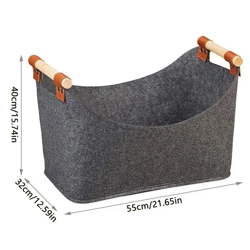 Wood Carrying Felt Bag Carrier Bag Log Holders Firewood Bag Wood Basket With Reinforced Handle Outdoor Felt Firewood Basket For