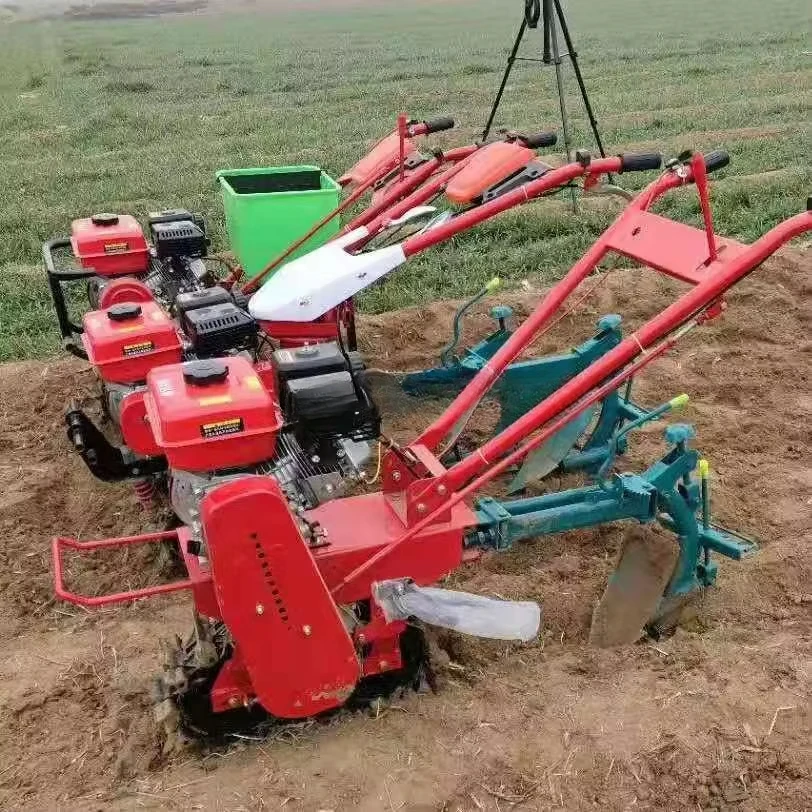 7HP 8HP Chain track tiller Multifunctional Chain Track Micro Tillage Machine Mini Rotary Tiller Gasoline Power Tiller