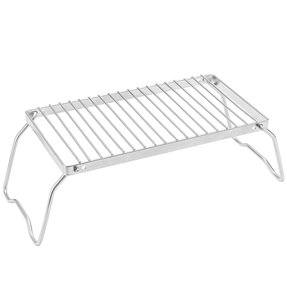 

Adjustable Height BBQ Rack Portable Stainless Steel Grill Stand Foldable Outdoor Barbecue Wire Mesh Camp Fire Grills Lightweight