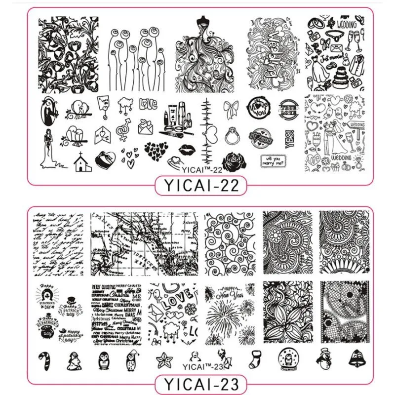 NEW! 1pc Nail Stamping Plates Template YICAI 01-40 3D Flower Series Image Plates Nail Art Manicure Templates Beauty Polish Tools