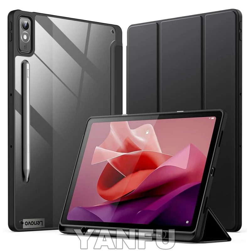 

For Lenovo Xiaoxin Pad Pro 12.7 2025 Case TB375FC With Pen Holder Acrylic Tablet Funda Lenovo Tab P12 12.7 inch TB371FC Cover