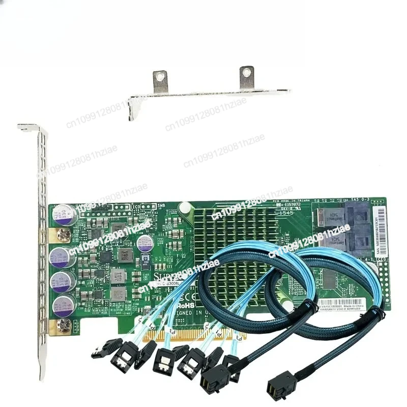 

Supermicro AOC-S3008L-L8E LSI 9300-8i 12Gbps SAS HBA IT mode ZFS FreeNAS unRAID+8643 Cable*2
