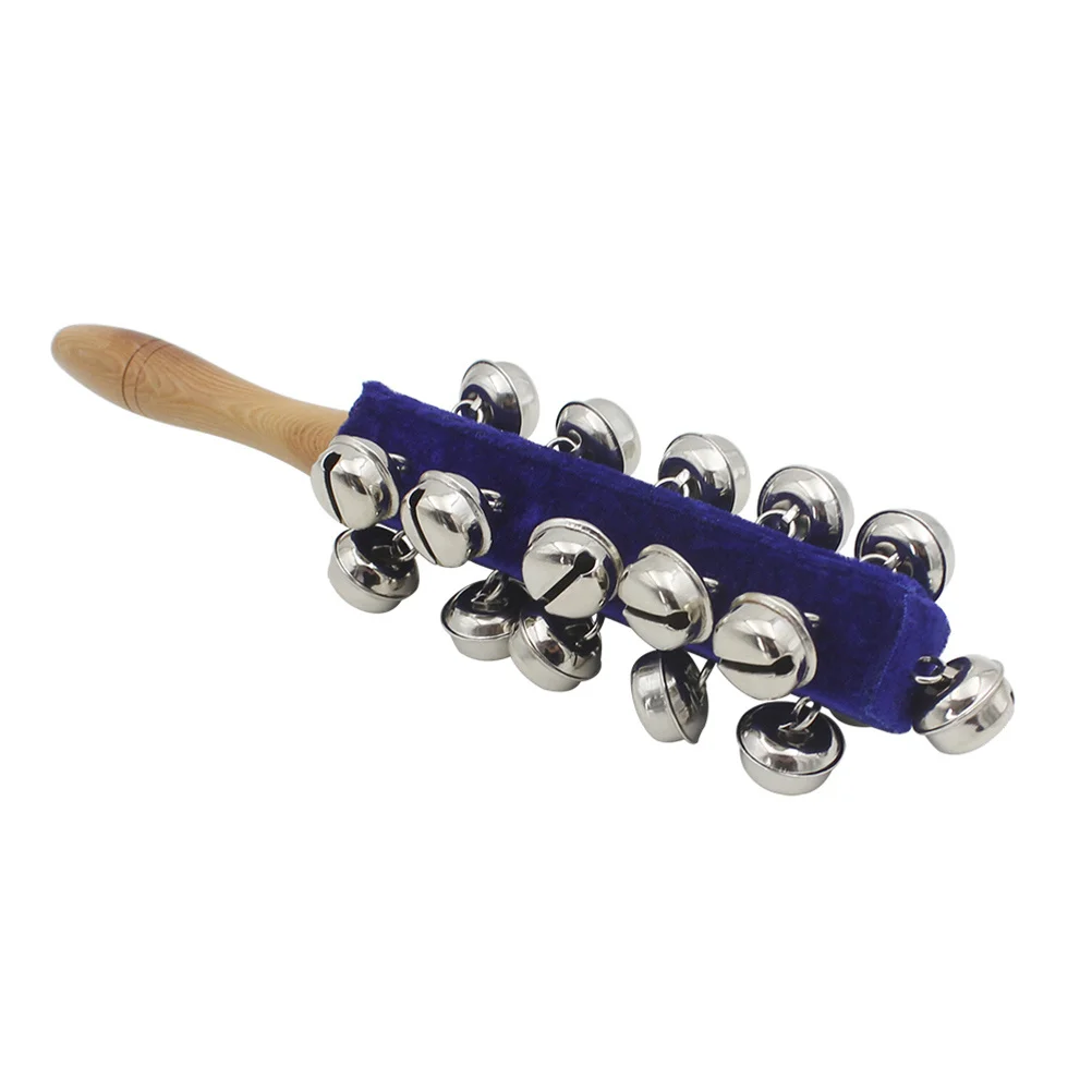 

Handheld Sleigh Jingle Bell Stick Wooden Handle Add Fun to Party Dancing Concerts for Kids Rhythm Training Bells Stick