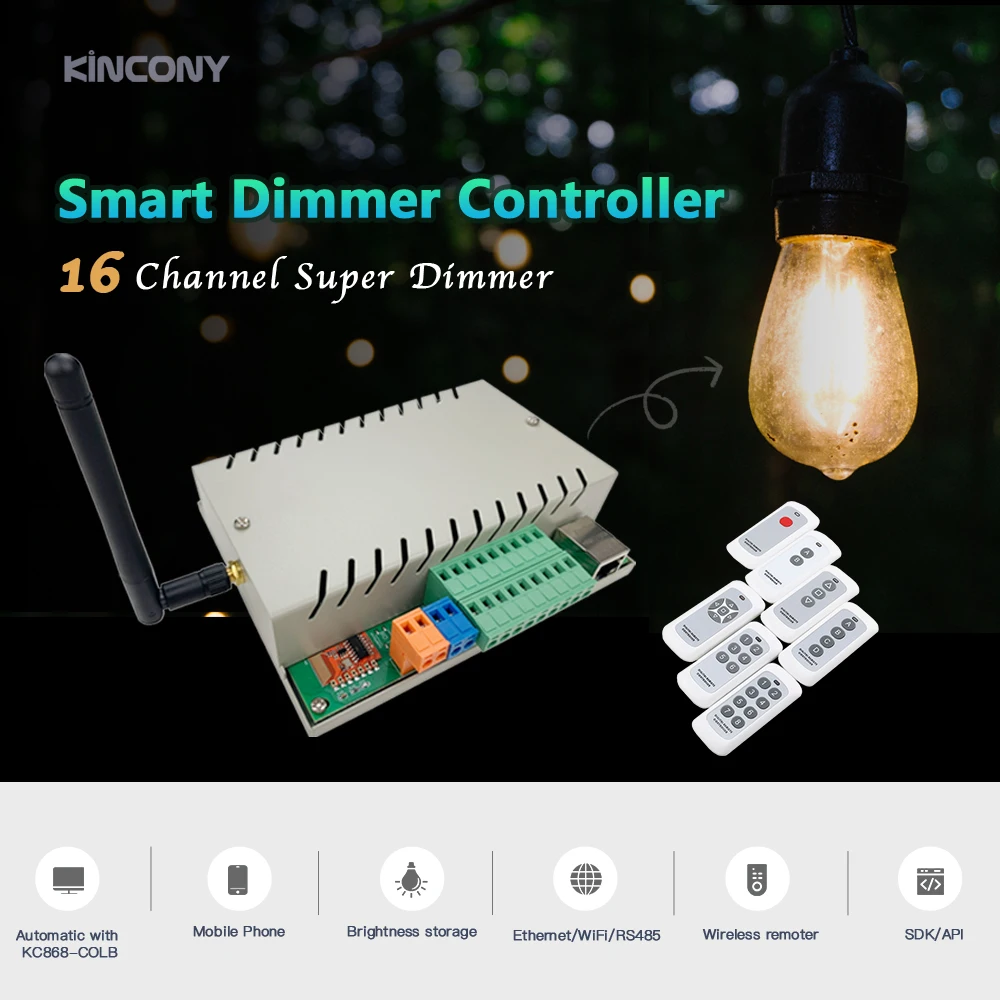 KC868-D16 Tuya Dimmer Switch Module Controller WiFi/RJ45/RS485 Via Yandex Alice Google Home Alexa Speaker Voice Control MQTT