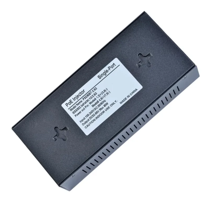 PSE60BT-2.5G PoE Injector Single Port 60W 2.5Gbps PoE++ IEEE802.3af/at/bt 48V PoE Power Supply PoE Active Injectors