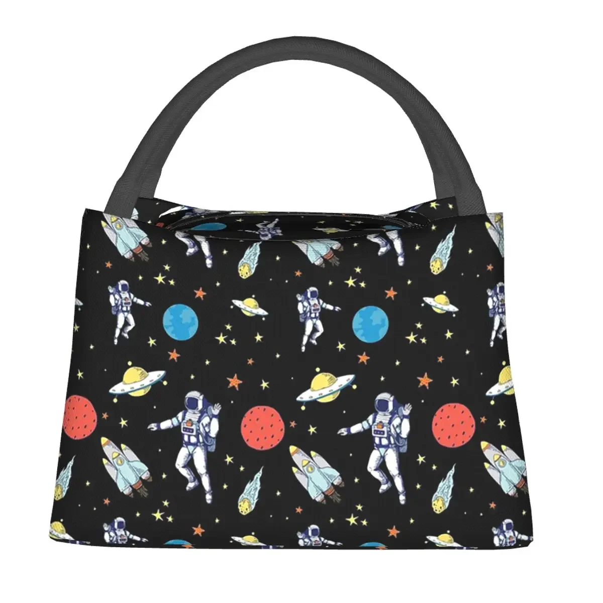 Space Universe Sun Planet Astronaut Spaceman Lunch Bags Bento Box Portable Lunch Tote Picnic Bags Thermal Bag for Woman Work