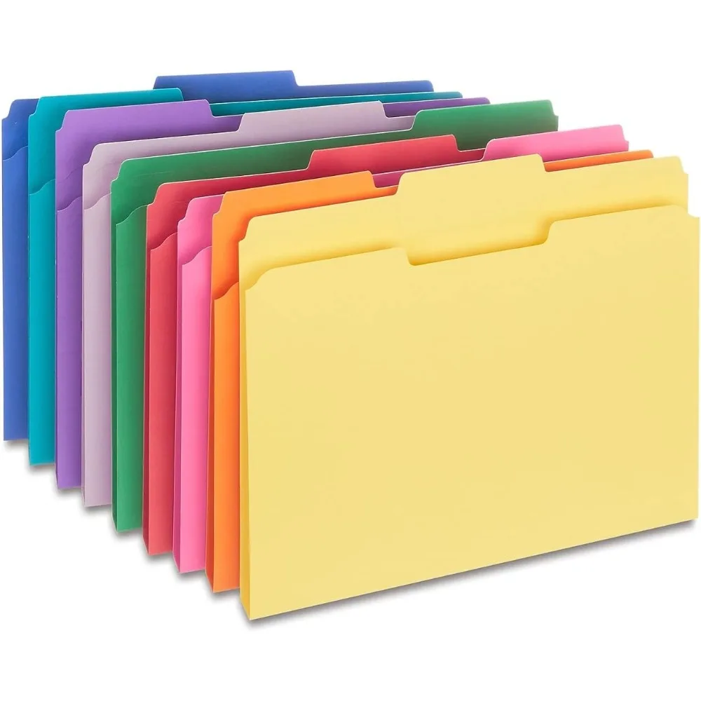 Staples 576937 Colored File Folders w/Reinforced Tabs Letter 3Tab Assortment A 250/BX