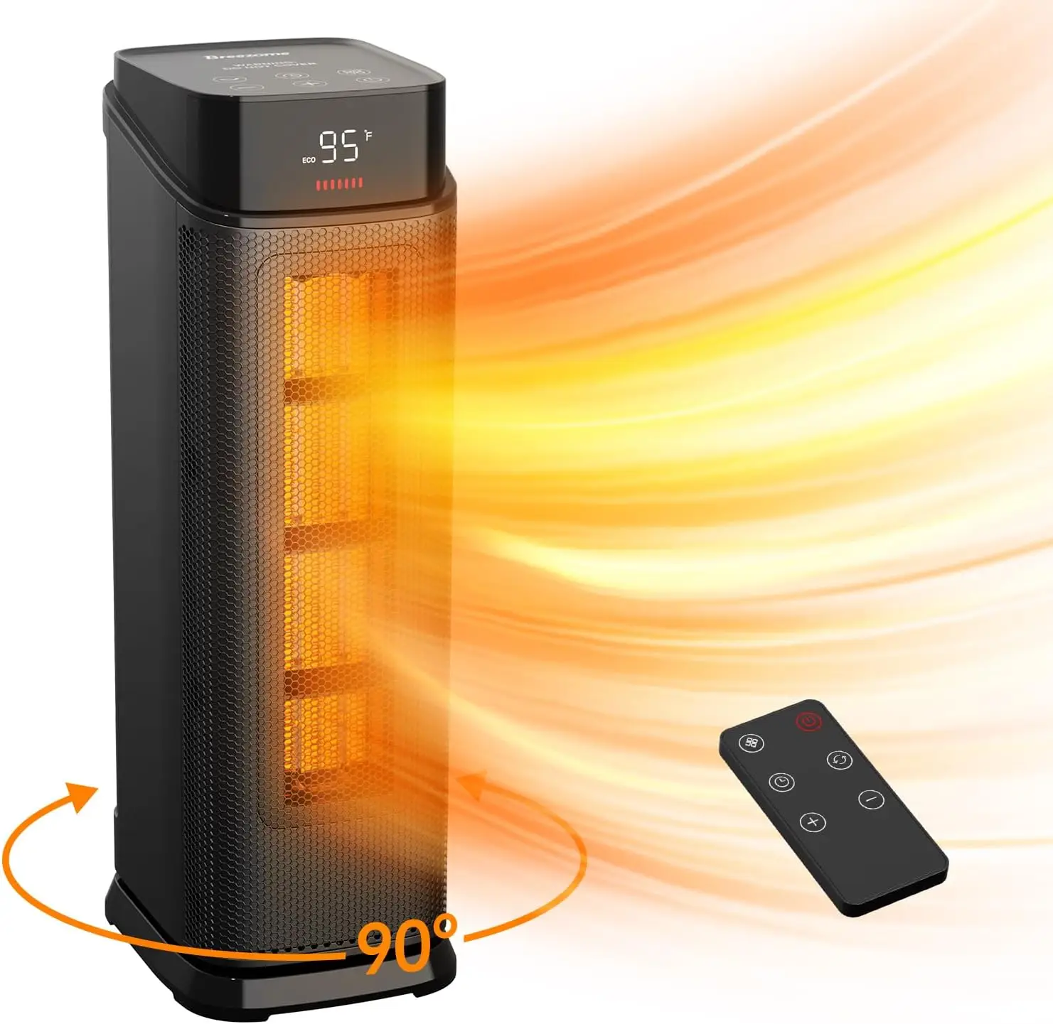 

Space Heater Indoor, 1500W PTC Portable Electric Heaters for Home with Thermostat & 90° Oscillating, 24H Timer, Quiet