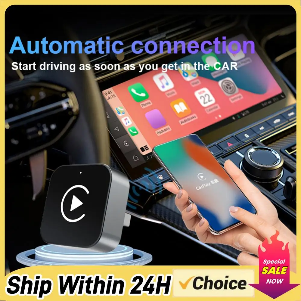

Беспроводной адаптер 2-в-1 для CarPlay и Android Auto, AI-бокс CarPlay, автоматическое подключение, беспроводной адаптер CarPlay для автомобилей с заводской проводной системой CarPlay