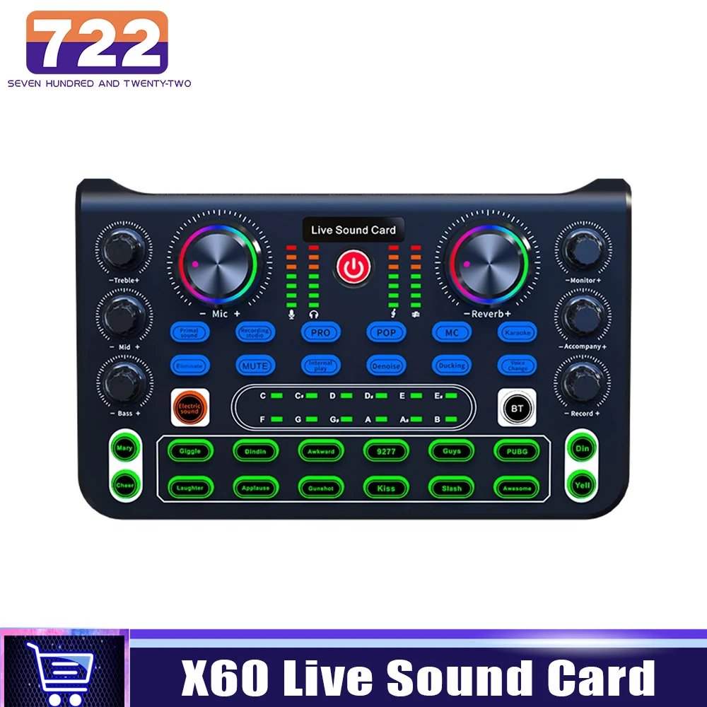 M Professional X60 Live Sound Card Studio Record Mixer Board Mixing Audio Console Amplifier Console Desk System Sound card Mixer