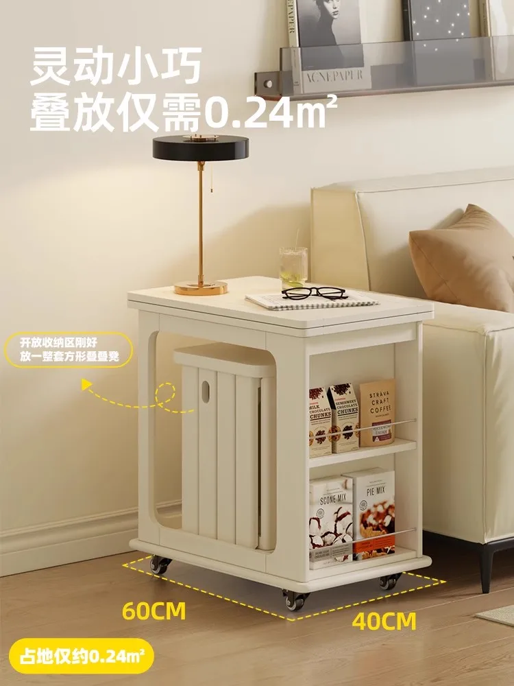 

Side table, sofa side cabinet, coffee table, movable folding side table, square table, bedside side cabinet, storage rack