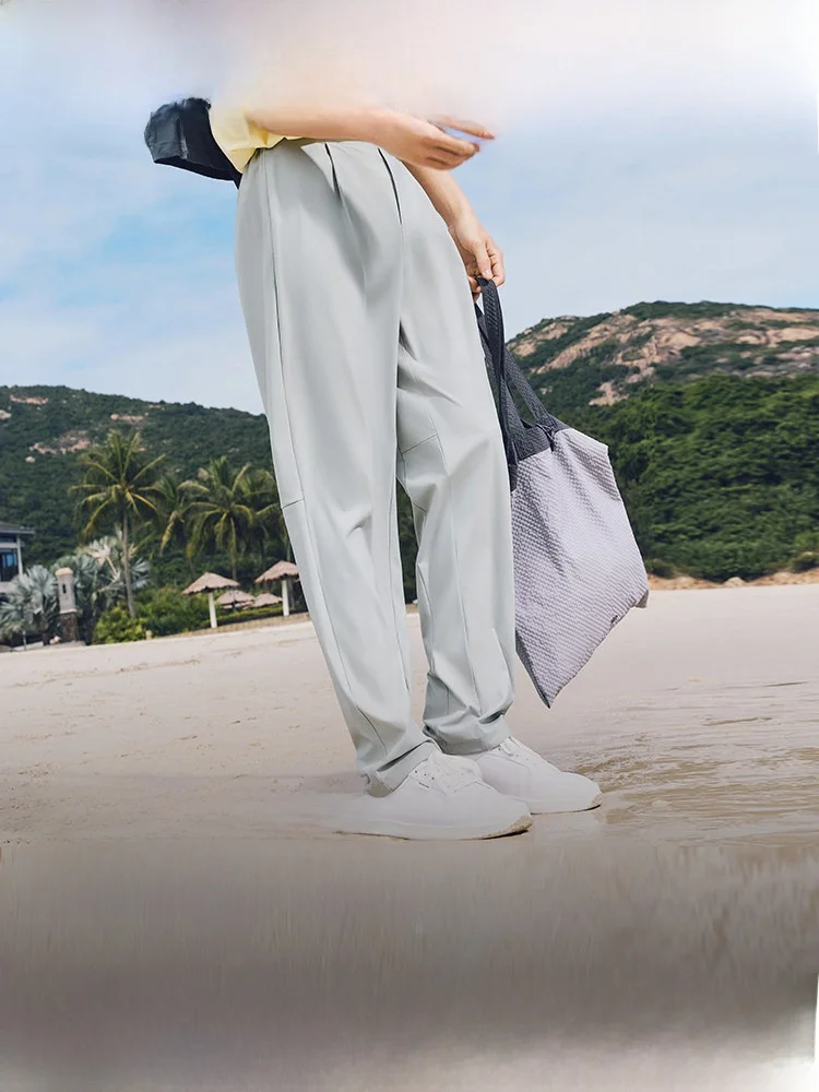 

Мужские повседневные брюки Banana Le: весенне-летние, высокоэластичные, свободные, влагоотводящие, дышащие, длинные, новые, с охлаждающим эффектом Ice Si...