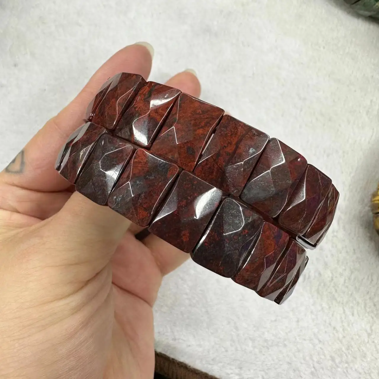Natural Stone 9*12mm  Faceted Bracelets Lapis Labradorite Crystal  Red Jasper Agate Howlite Rhodonite Unakite For Wholesale
