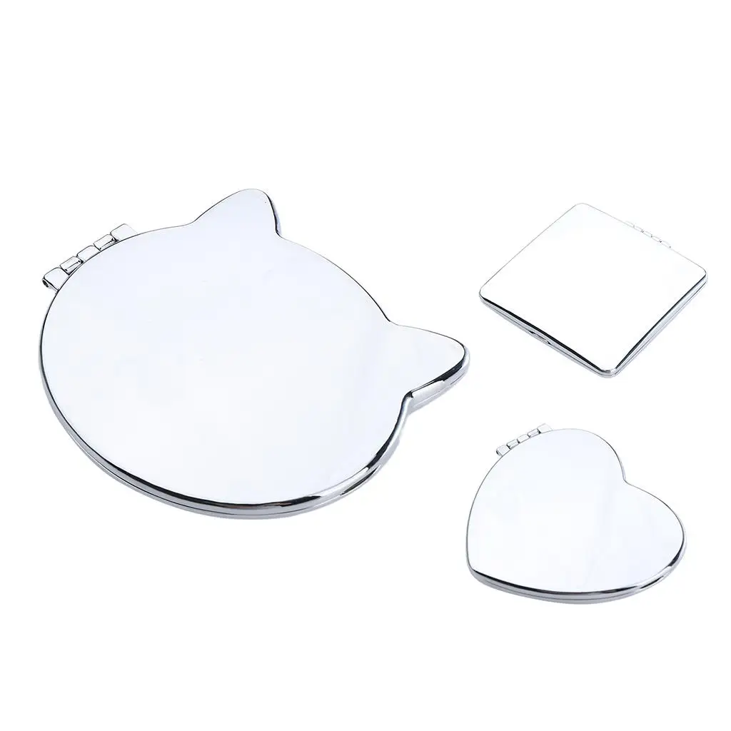 Espejo de bolsillo portátil, maquillaje compacto, espejos de tocador de moda cosmética