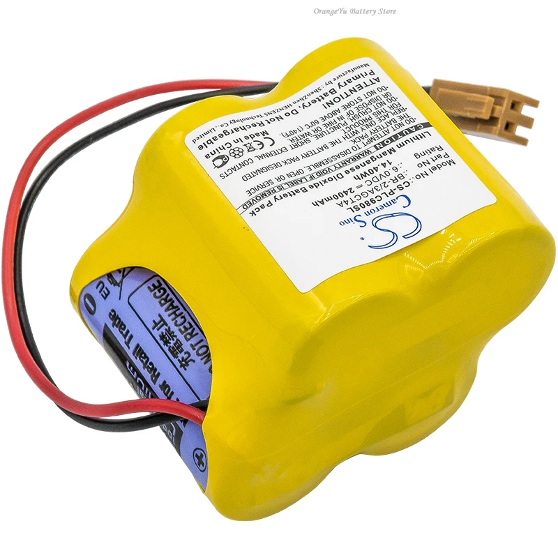 Replacement 6V 2400mAh PLC Battery for FANU 18-T series programmable logic controllers, Robot controllers, ALPHA iSV CNC