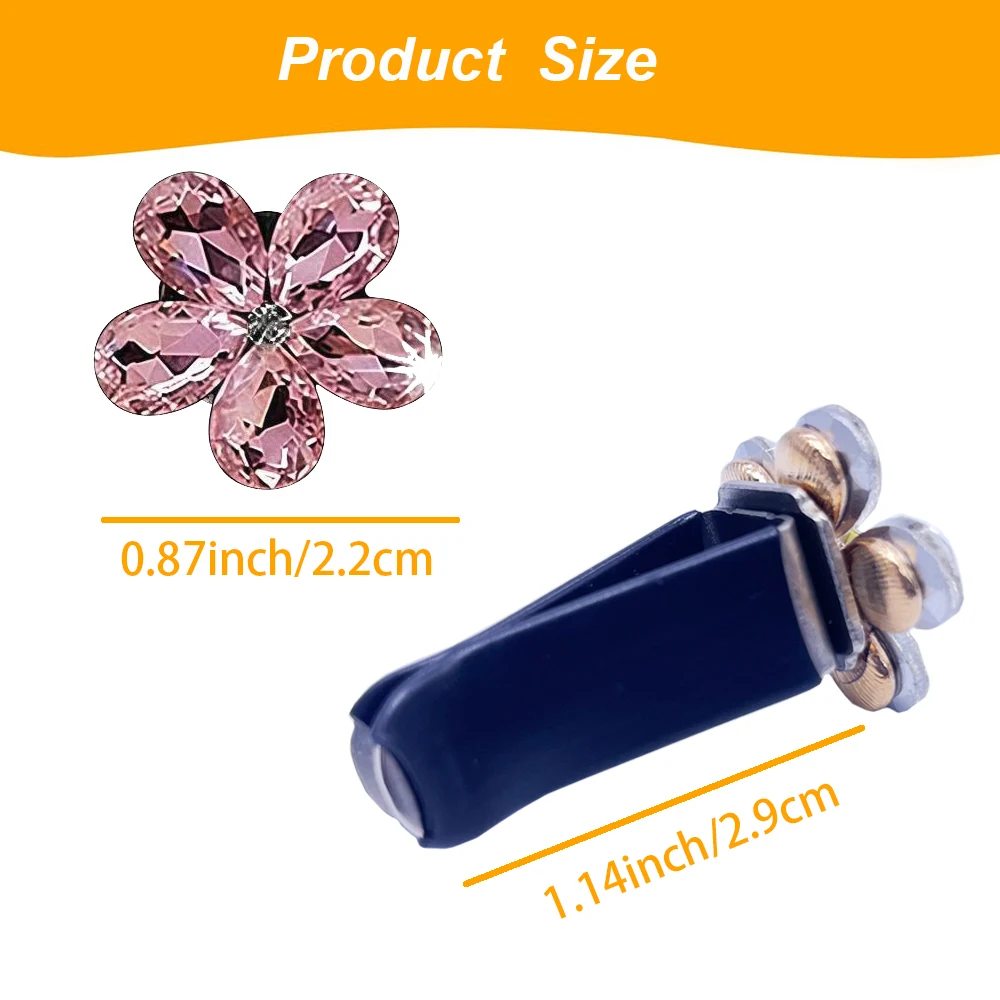 5PCS Cute Daisy Flower Air Vent Clip Sparkling Crystal Rhinestone Cute Vehicle Air Conditioning Clamp Car Interior Decoration